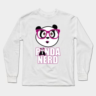 Panda Nerd Girl - Purple Long Sleeve T-Shirt